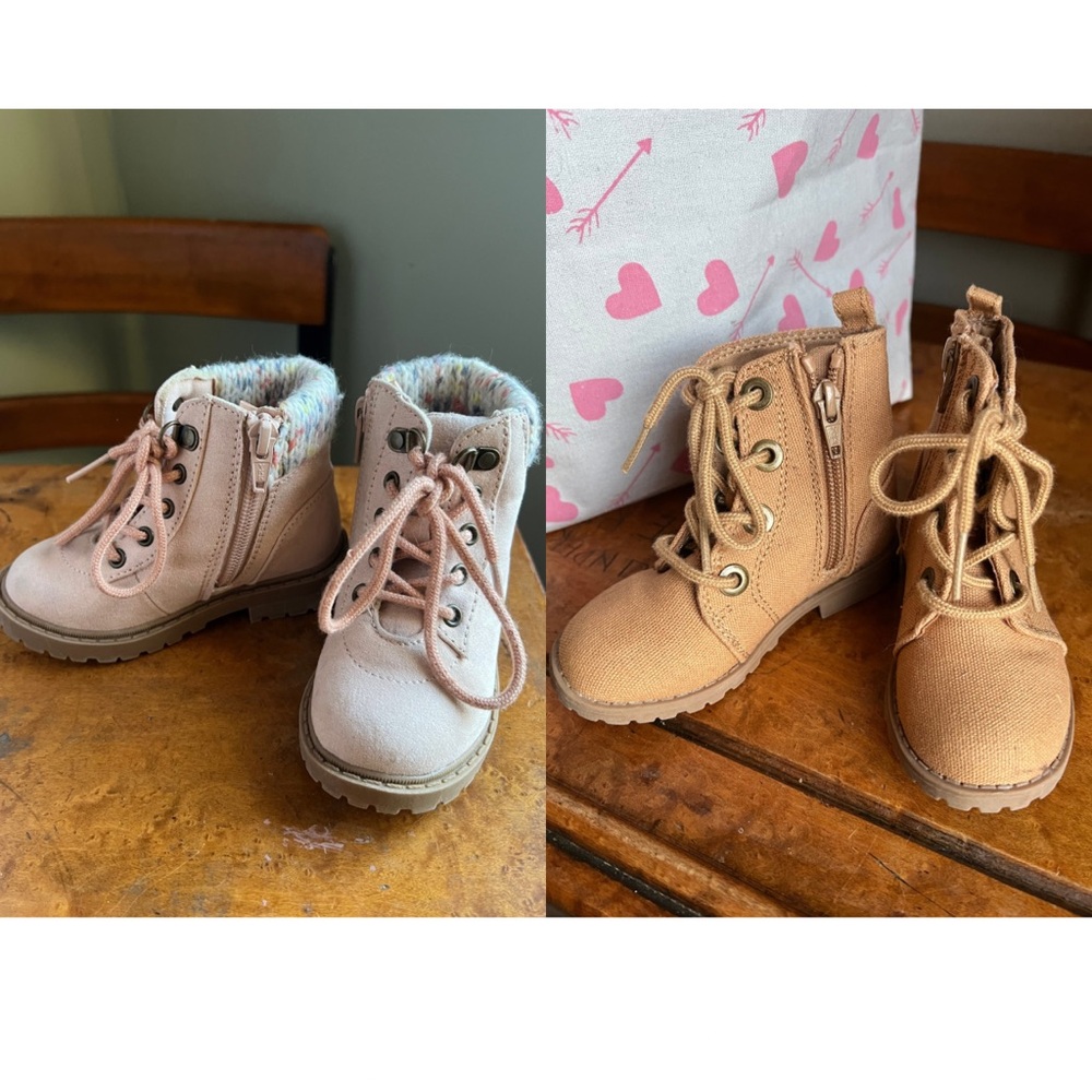 Old Navy Tan and Pink Kids Boots